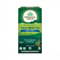 Чай тулси зеленый с бергамотом, 25 пакетиков, Органик Индия; Tulsi Green Tea Earl Grey, 25 sachets, Organic India